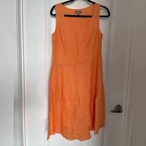 Neiman Marcus Size S 100% Linen High-Low Sleeveless Dress